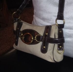 Y2K Shoulder Bag Purse Cream And Tan